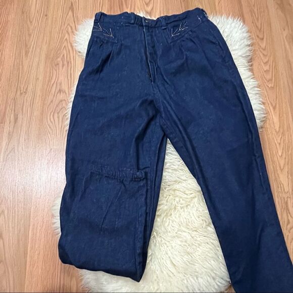 Vintage 80’s C.C & Co Super High Waist Embellished Jeans 9/10 - Picture 3 of 10